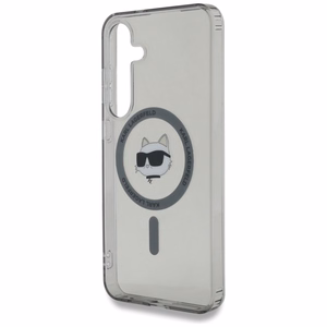 Karl Lagerfeld Button Choupette Head Printed Logo MagSafe Alkuperäinen Pussi Samsung Galaxy S25:lle Musta