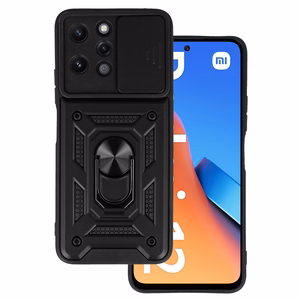 Slide Camera Armor Suojakuori Xiaomi Redmi 12:lle - musta