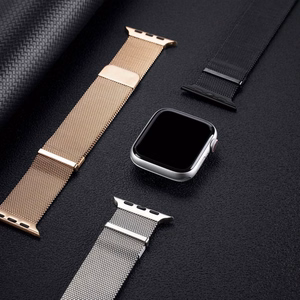 Dux Ducis MILANESE ranneke ruostumaton teräs magneettinen Apple Watch 38 / 40 / 41 mm:lle musta
