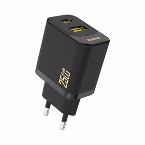 Dudao A26T GaN 25W USB-A, USB-C laturi - musta