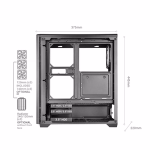 Mars Gaming MCQUANTUM – Midi Tower computer case, black