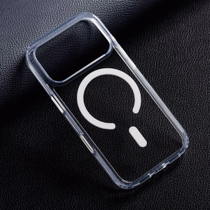 Suojakuori iPhone 15 PRO MAX:lle Forcell F-Protect Clear Hybrid Premium yhteensopiva MagSafen kanssa läpinäkyvä