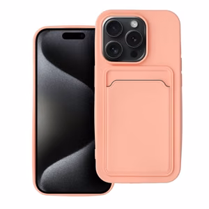 Suojakuori iPhone 15 PRO:lle Card Case vaaleanpunainen