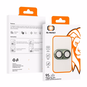 Karkaistu lasi Tel Protect 95% AR+AF Full Metal kameransuoja iPhone 17:lle sininen (kamerasaareke)