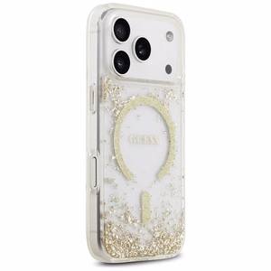 Guess MagSafe Suojakuori iPhone 17 Pro:lle GUHMP17LRGRGED (Resin Bottom Glitter) - Kultainen