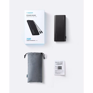 Ulkoinen akku Veger TCE130 (W2503) PD 130W 25000 mAh sisäänrakennetuilla Type C -kaapeleilla / Lightning musta