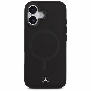 Mercedes Plain Smooth Nahkainen MagSafe Suojakuori iPhone 17:lle - Musta