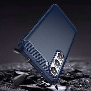 Carbon Case joustava silikoninen hiilikuitukuori Samsung Galaxy S23+:lle - sininen