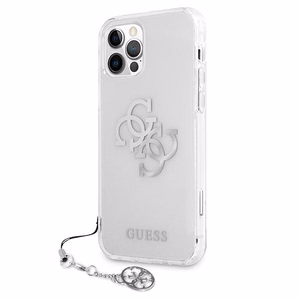 Guess GUHCP12LKS4GSI iPhone 12 Pro Max 6.7" läpinäkyvä kovakotelo 4G hopea Charms kokoelma