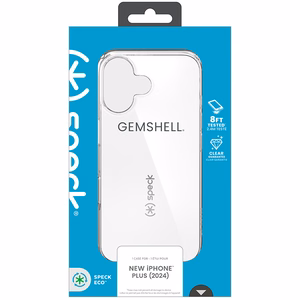 Läpinäkyvä Speck GemShell -suojakuori iPhone 16 Plus -puhelimelle