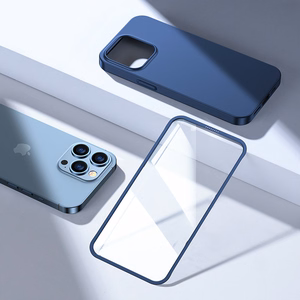 Joyroom 360 Full Case etu- ja takakuori iPhone 13 Pro Max + karkaistu lasi näytönsuoja sininen (JR-BP928 sininen)