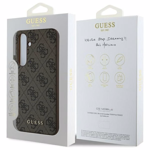 Guess GUHCS24FEGF4GBR S24 FE S721 ruskea kovakotelo 4G Charms Collection