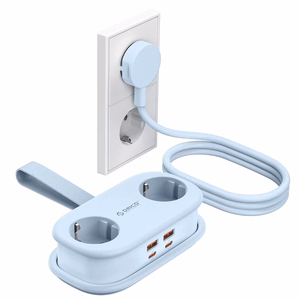 Orico AP3 65W GaN 6in1 jatkojohto 2x AC + 2x USB-A + 2x USB-C - sininen