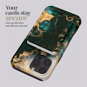 MIO Green Marble Magsafe suojakuori korttipidikkeellä