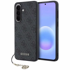 Guess HC PU 4G Classic Logo case with charm for Samsung Galaxy A57 black