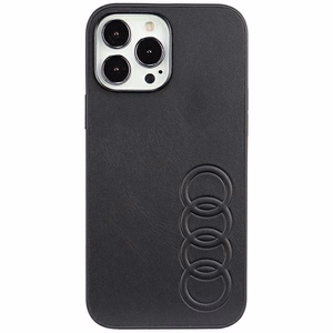 Audi Synthetic Leather Suojakuori iPhone 13 Pro Max 6.7 musta/musta kova kuori AU-TPUPPCIP13PM-TT/D1-BK