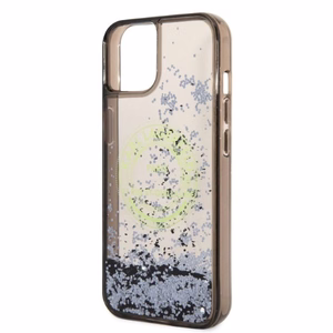 Karl Lagerfeld Liquid Glitter RSG suojakuori iPhone 14 Plus:lle - musta