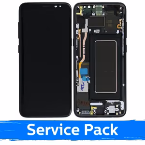 LCD Display Compatible With Samsung G950 S8 With Frame / Midnight Black / (Service Pack)