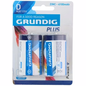 Grundig D / R20 1,5 V sinkkiparistot, 4100 mAh, 2 kpl