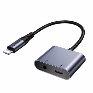 Joyroom SY-L01 Lightning - Lightning / 3,5 mm minijack DAC-sovitin 2in1 - musta
