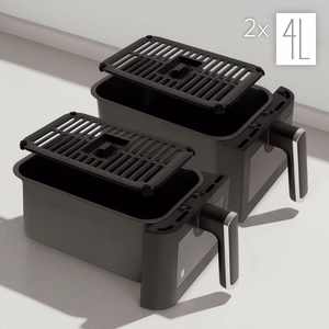 TEESA AIR FRYER DUAL POT XXL -kiertoilmakypsennin, 8 l, 2700 W