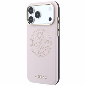 Guess Perforated 4G Gold Logo MagSafe suojakuori mallille iPhone 17 Pro / 18 Pro – väri: vaaleanpunainen