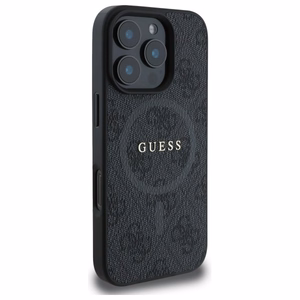 GUESS PU 4G Ring Classic Logo MagSafe Suojakuori GUHMP16XG4GFRK iPhone 16 Pro Max:lle - Musta