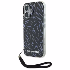 Karl Lagerfeld Zebra With Cord iPhone 16 Suojakuori - Violetti