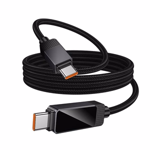 Hoco U154 USB-C–USB-C -kaapeli pistematriisi-LCD-näytöllä, 3 A, 60 W, 1 m, musta