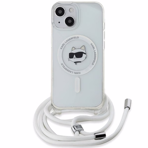 Karl Lagerfeld IML Choupette Head & Cord MagSafe Suojakuori iPhone 13 / 14 / 15:lle - läpinäkyvä