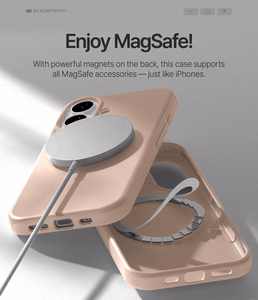 Mercury Pure Magsafe Silicon Suojakuori Apple iPhone 17 vaaleanpunainen hiekka