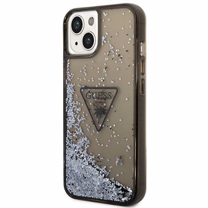 Guess GUHCP14SLFCTPK iPhone 14 6.1" musta/musta kova Suojakuori Liquid Glitter Palm Collection