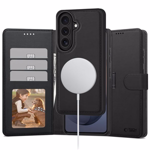 Tech-Protect Wallet MagSafe -suojakuori Samsung Galaxy S26:lle - matta musta