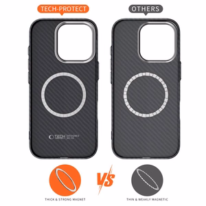 Tech-Protect Ion Carbon MagSafe Suojakuori iPhone 16 Pro Max:lle - musta/harmaa