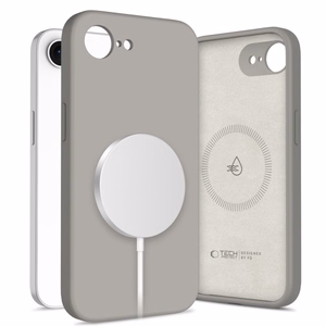 Tech-Protect Silicone MagSafe suojakuori iPhone 16e / 17e:lle harmaa