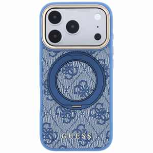 Guess 4G Classic Logo -suojakuori laitteelle iPhone 18 Pro Max / 17 Pro Max, 360° rengastuella, MagSafe-yhteensopiva – sininen