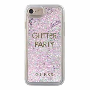 Guess GUHCP7GLUQPU iPhone 6/7/8 / SE 2020 / SE 2022 violetti / violetti kova kotelo Liquid Glitter Party