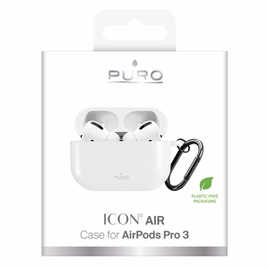 Puro Icon -suojakuori AirPods Pro 3:lle, valkoinen
