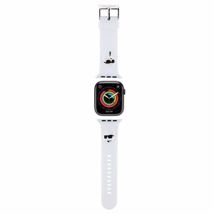 Karl Lagerfeld 3D kumi Karl & Choupette Heads ranneke Apple Watch 38/40/41mm - valkoinen