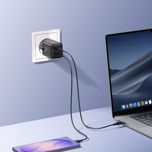 Joyroom JR-TG8 GaN 45W seinälaturi, USB-C + USB-A – väri: musta