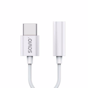 USB Type 3.1 C (M) - Jack 3,5 mm (F) äänisovittimet valkoinen SAVIO AK-51