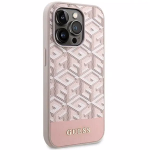 Guess GUHMP14LHGCFSEP iPhone 14 Pro suojakuori MagSafe vaaleanpunainen GCube Stripes