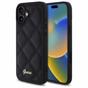 Guess New 4G Triangle Suojakuori iPhone 16:lle - musta