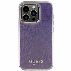 Guess GUHCP15LHDECMP iPhone 15 Pro 6,1 vaaleanpunainen/vaaleanpunainen kovakuori IML Faceted Mirror Disco Iridescent