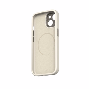 Moshi Napa MagSafe laadukas vegaaninahkainen suojakuori iPhone 15 -laitteelle, Eggnog White -värinen