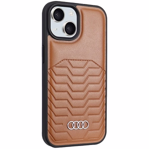 Audi Tekonahkainen Suojakuori MagSafella iPhone 15 / 14 / 13:lle - ruskea