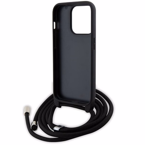 Karl Lagerfeld Crossbody Saffiano Metal Pin Karl & Choupette Suojakuori iPhone 15 Pro:lle - musta