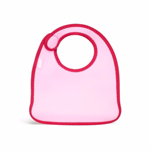 BUILT Mess Mate neopreeniset ruokalaput taaperoille, 2 kpl, Baby Pink Mini Dots