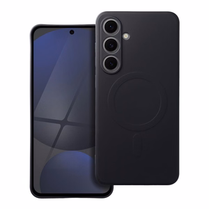 Silikoninen Mag Cover Samsung S24 FE:lle yhteensopiva MagSafen kanssa musta