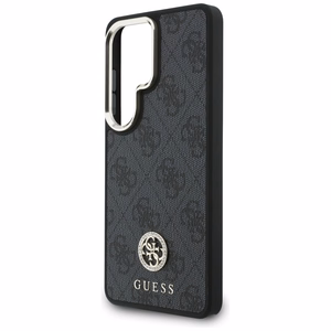 Guess 4G Big Rhinestone Triangle Strap MagSafe -suojakuori Samsung Galaxy S26 Ultralle musta